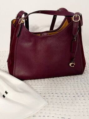 COACH LORI LEATHER & SUEDE SHOULDER BAG